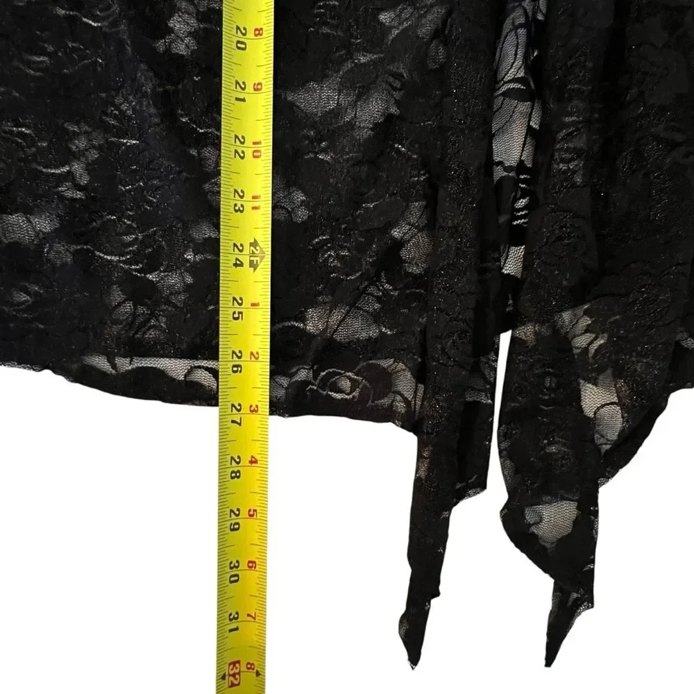 Mod Land Womens Black Lace Whimsigoth Cardigan Size M Sheer Boho Fairy Grunge - Picture 5 of 7